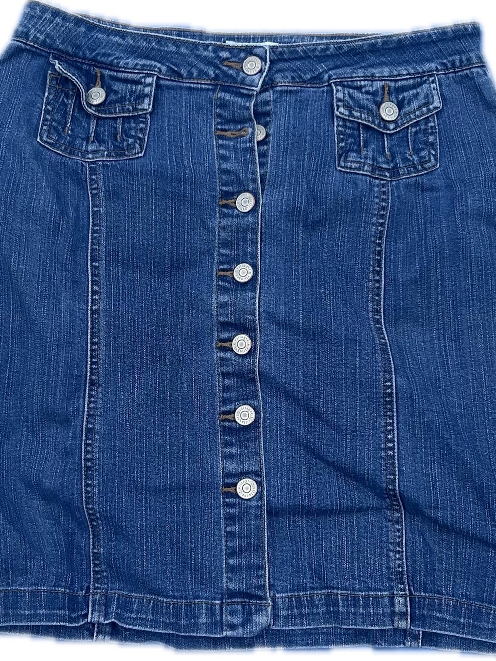 Liz Claiborne Blue Denim Button-Front Skirt